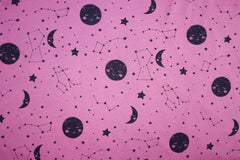 Baumwolljersey Sternenhimmel - himbeer