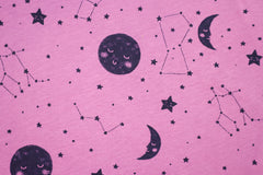 Baumwolljersey Sternenhimmel - himbeer