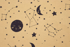 Baumwolljersey Sternenhimmel - camel