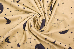 Baumwolljersey Sternenhimmel - camel