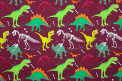 Baumwolljersey T-Rex World - bordeaux