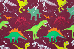 Baumwolljersey T-Rex World - bordeaux
