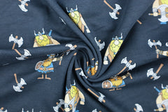 Baumwolljersey Wikinger - dunkelblau