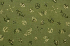 Baumwollstoff Army Skulls