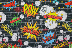 Baumwollstoff Comic Sprüche