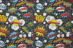 Baumwollstoff Comic Sprüche