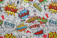 Baumwollstoff Comic Sprüche