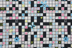 Baumwollstoff Kreuzworträtsel