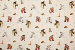 Baumwollstoff Pferde Liebe