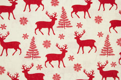 Baumwollstoff Rentiere im Zauberwald