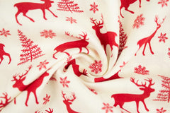 Baumwollstoff Rentiere im Zauberwald