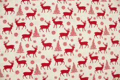 Baumwollstoff Rentiere im Zauberwald