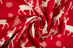 Baumwollstoff Rentiere im Zauberwald