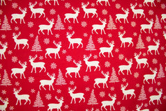 Baumwollstoff Rentiere im Zauberwald