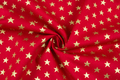 Baumwollstoff X-Mas Big Golden Stars