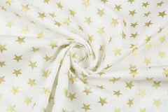 Baumwollstoff X-Mas Big Golden Stars
