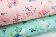 Bestickter Baumwoll Mix Flowers & Leaves