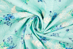 Bestickter Baumwoll Mix Flowers & Leaves
