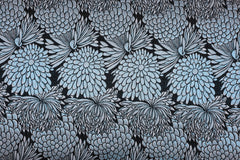 Brokat Jacquard Blumen - blau