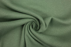 Reststück: 1,00m - Bündchen uni leicht gerippt altgrün