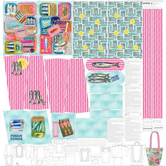 Canvas Taschenpanel Shopper by Stenzo - Sardinen