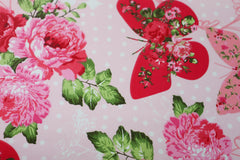 Reststück: 1,50m Baumwollstoff Big Butterfly & Flowers rosa