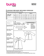 Schnittmuster burda kids - Bluse & Kleid 9252