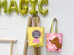 Canvas Panel Cherry Picking Bag - "not my circus" + Dackel