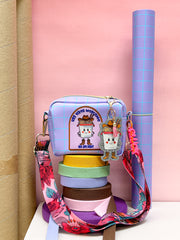 Kunstleder Happy Collection Karo by Cherry Picking - 642 flieder