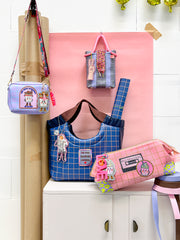Kunstleder Happy Collection Karo by Cherry Picking - 596 marine