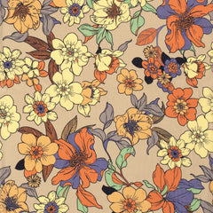Chiffon Stoff Buntes Blumenmeer