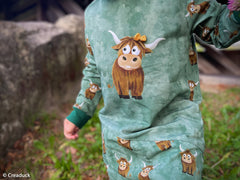 French Terry Holy Cow by mrs. Mint Design - 266 salbei