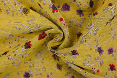 Deko/Bekleidungsstoff Blumenranken - gelb