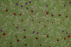 Deko/Bekleidungsstoff Blumenranken - khaki