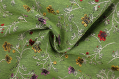 Deko/Bekleidungsstoff Blumenranken - khaki