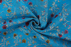 Deko/Bekleidungsstoff Blumenranken - türkis