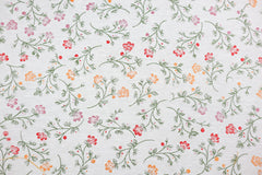 Deko/Bekleidungsstoff Blumenranken - weiß