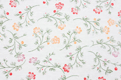 Deko/Bekleidungsstoff Blumenranken - weiß