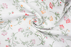 Deko/Bekleidungsstoff Blumenranken - weiß