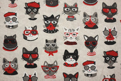Dekostoff Katzen Liebe