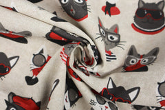 Dekostoff Katzen Liebe