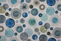 Reststück:1,35 m -Dekostoff Samantha Circle hellblau