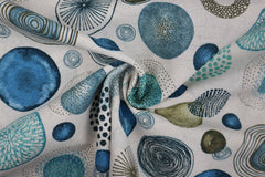 Reststück:1,35 m -Dekostoff Samantha Circle hellblau