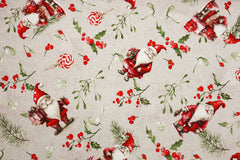 Dekostoff Vintage Weihnachtsmann