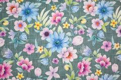 Dekostoff Digital Bunte Blüten