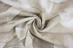 Dekostoff White Leaves