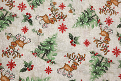 Dekostoff Digital Funny Reindeer