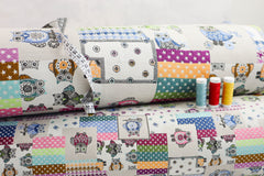 Gobelin Dekostoff Patchwork Owls