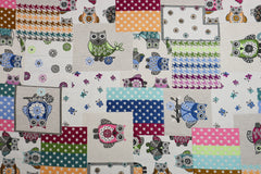 Gobelin Dekostoff Patchwork Owls