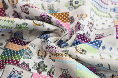 Gobelin Dekostoff Patchwork Owls